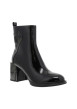 Thumbnail Boots en cuir noir vernies à talon décroché haut et motifs dorés - Image 2