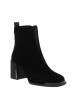 Thumbnail Boots en cuir noir à talon décroché haut dotées d'un zip latéral - Image 2