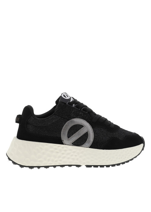 BasketsCarter Jogger en cuir noires à talon compensé bas pourvues de lacets