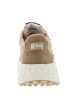 Thumbnail Baskets Carter Jogger en cuir beiges à talon compensé bas pourvues de lacets - Image 4