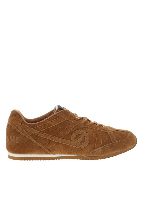 Tennis Evo Run en cuir camel à talon plat...