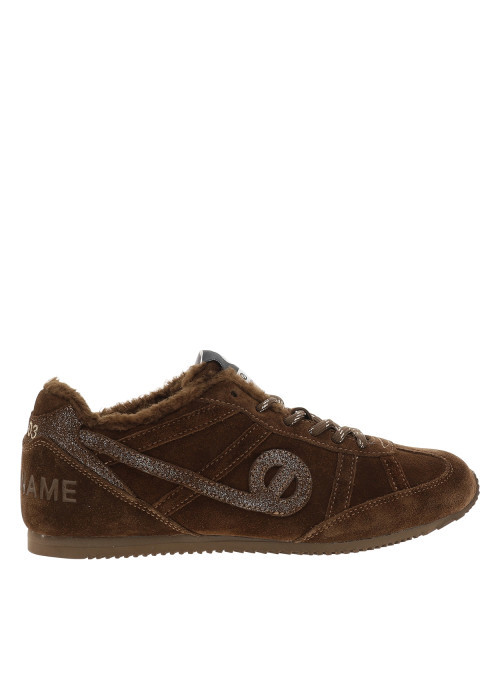 Tennis Evo Run en cuir marron à talon plat...