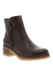Thumbnail Boots en cuir moka à talon décroché moyen dotées d'un zip latéral - Image 2