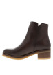 Thumbnail Boots en cuir moka à talon décroché moyen dotées d'un zip latéral - Image 3