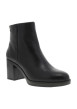 Thumbnail Boots en cuir noir à talon décroché haut dotées d'un zip latéral de fermeture - Image 2