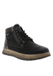 Thumbnail Bottines noir à talon plat dotées de lacets et d'un zip latéral - Image 2