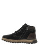 Thumbnail Bottines noir à talon plat dotées de lacets et d'un zip latéral - Image 3