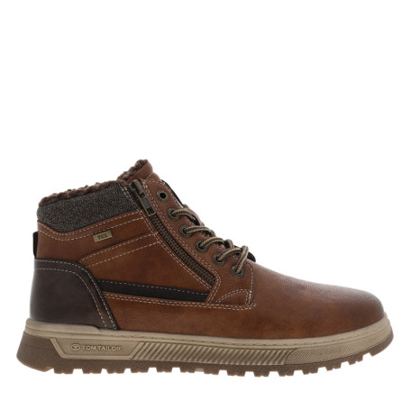 Bottines brun à talon plat munies de lacets et...