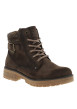 Thumbnail Bottines brunes en tissu et cuir à fermeture par zip et lacets ronds - Image 2