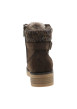 Thumbnail Bottines brunes en tissu et cuir à fermeture par zip et lacets ronds - Image 4