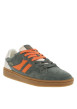Thumbnail Tennis en cuir kaki à talon plat pourvues de lacets bicolores - Image 2