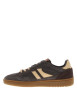Thumbnail Tennis en cuir marron à talon plat munies de lacets bicolores - Image 3