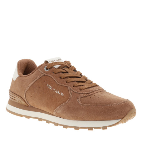 Baskets avec un revêtement en cuir nubuck camel...