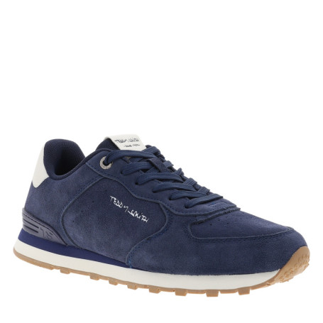 Baskets avec un revêtement en cuir nubuck bleu...
