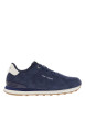 Thumbnail Baskets avec un revêtement en cuir nubuck bleu pourvu d'un talon plat