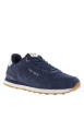 Thumbnail Baskets avec un revêtement en cuir nubuck bleu pourvu d'un talon plat - Image 2