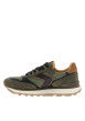 Thumbnail Baskets running Clement Worn en cuir kaki à talon plat pourvues de lacets - Image 3