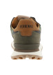 Thumbnail Baskets running Clement Worn en cuir kaki à talon plat pourvues de lacets - Image 4