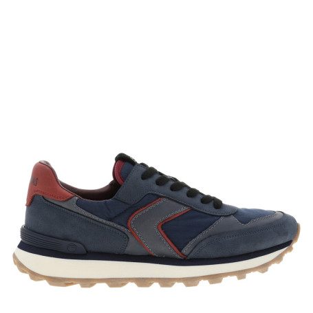 Baskets running Clement Worn en cuir bleu...