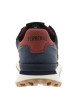 Thumbnail Baskets running Clement Worn en cuir bleu marine à talon plat pourvues de lacets - Image 4