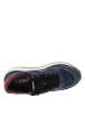 Thumbnail Baskets running Clement Worn en cuir bleu marine à talon plat pourvues de lacets - Image 5