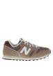 Thumbnail Baskets running 373 en cuir beiges avec un talon plat et des lacets