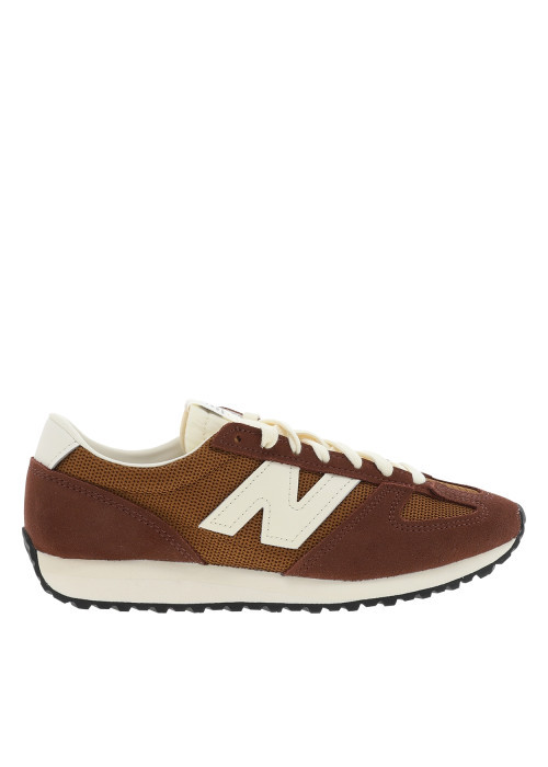 Tennis 471 en cuir bordeaux et miel avec un...
