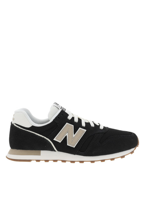 Baskets running 373 en cuir noires avec un...