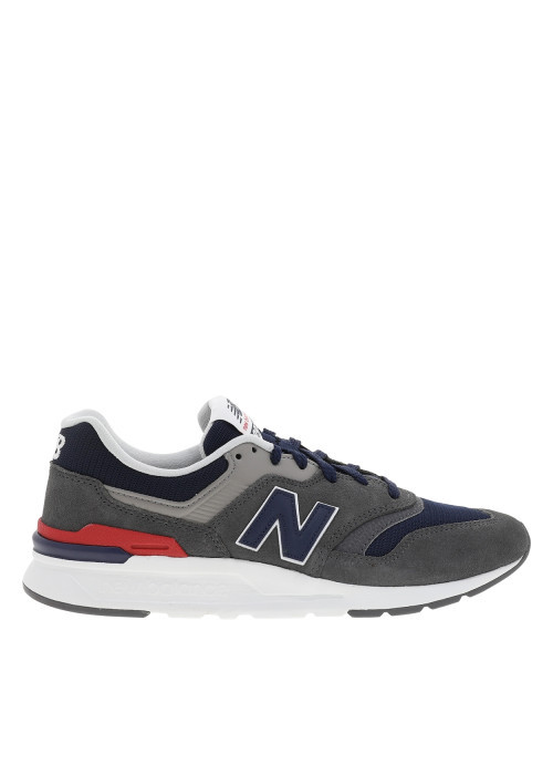 Baskets running 997H en cuir grises à talon plat pourvues de lacets