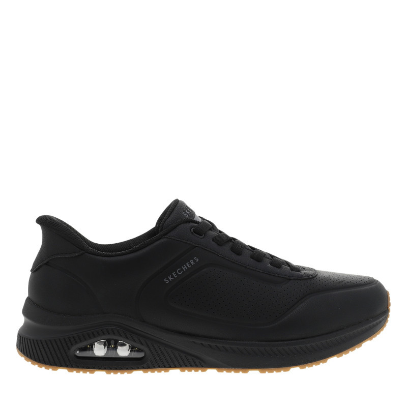 Skechers - Sneakers Noir à Talon Plat Avec Un Amorti à Bulle D'air Sur La Semelle - Noir Skechers - Sneakers Noir à Talon Plat Avec Un Amorti à Bulle D'air Sur La Semelle - Noir