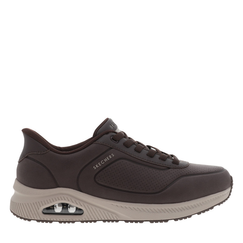 Skechers - Sneakers Chocolat à Talon Plat Dotées D'aérations Et De Lacets Plats - Marron Skechers - Sneakers Chocolat à Talon Plat Dotées D'aérations Et De Lacets Plats - Marron