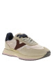 Thumbnail Baskets running bi-matière en cuir suédé beige et toile dorée brillante - Image 2