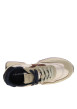Thumbnail Baskets running bi-matière en cuir suédé beige et toile dorée brillante - Image 5