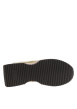 Thumbnail Baskets running bi-matière en cuir suédé beige et toile dorée brillante - Image 6