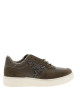 Thumbnail Tennis en cuir kaki suédé avec le logo ""V"" pailleté et le col en sherpa