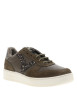 Thumbnail Tennis en cuir kaki suédé avec le logo ""V"" pailleté et le col en sherpa - Image 2