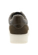 Thumbnail Tennis en cuir kaki suédé avec le logo ""V"" pailleté et le col en sherpa - Image 4