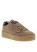 Thumbnail Tennis basses à plateforme en cuir suédé marron avec un double laçage - Image 2