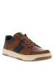 Thumbnail Tennis en cuir tan et bleu marine avec un talon plat et des lacets - Image 2
