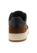 Thumbnail Tennis en cuir tan et bleu marine avec un talon plat et des lacets - Image 4