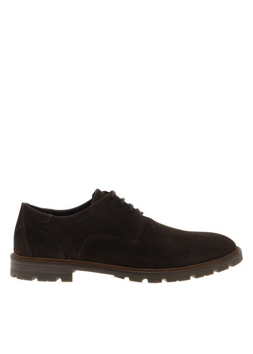 Derbies en cuir chocolat avec un talon décroché...