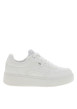 Thumbnail Tennis blanches à talon plat munies d'empiècements et de lacets