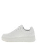 Thumbnail Tennis blanches à talon plat munies d'empiècements et de lacets - Image 3