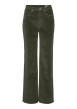 Thumbnail Pantalon en coton kaki coupe bootcut pourvu de poches plaquées