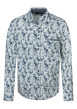 Thumbnail Chemise en coton bleue à motifs floraux dotée d'une coupe droite