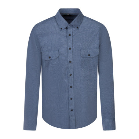 Chemise en coton bleue à coupe droite munie...
