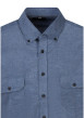 Thumbnail Chemise en coton bleue à coupe droite munie d'un col américain - Image 3