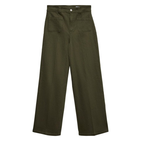 Jean en coton kaki coupe bootcut pourvu de...