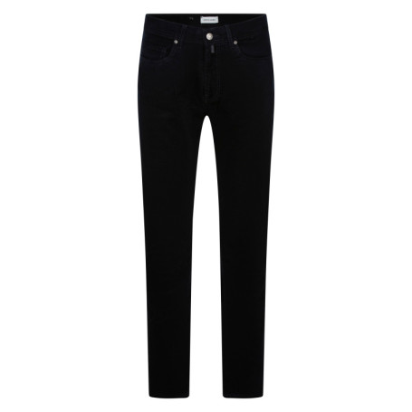 Pantalon en coton en velours côtelé bleu nuit...