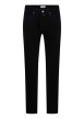 Thumbnail Pantalon en coton en velours côtelé bleu nuit uni pourvu d'une coupe droite